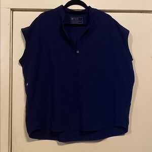 Figs Deep Blue Sleeveless Blouse